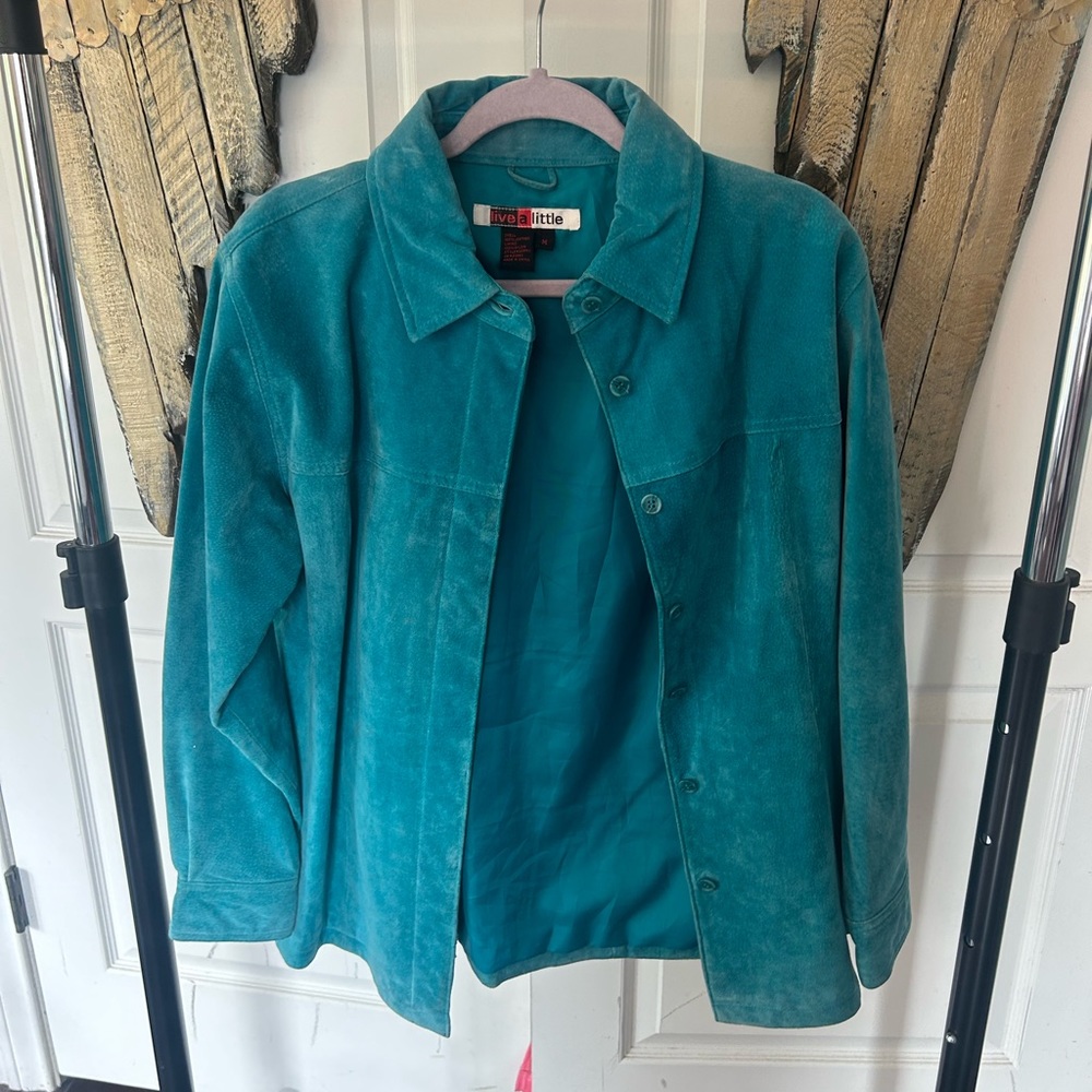 Live a Little Turquoise Leather Blazer